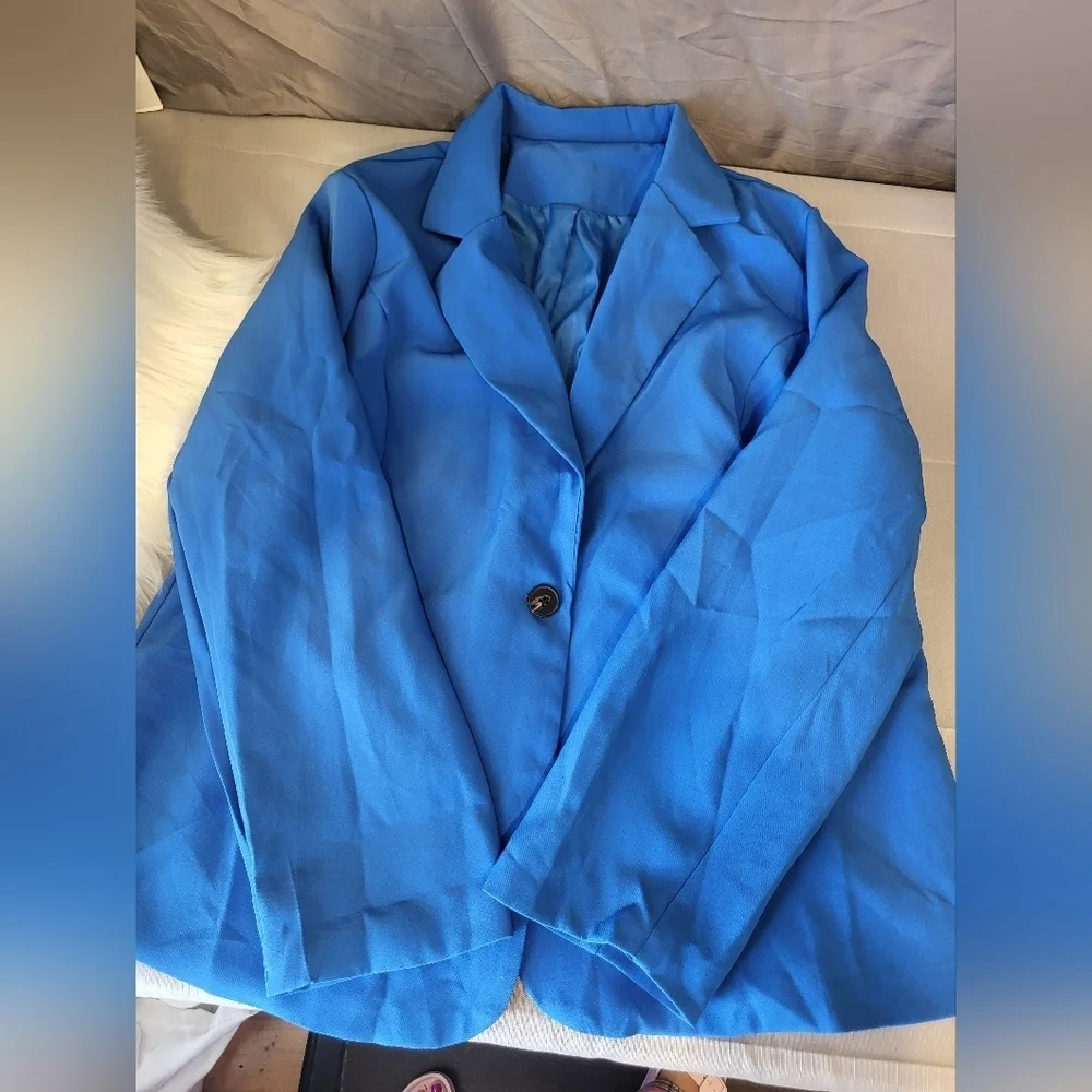 Chic Women's Blue Blazer,  Plus Size 3X - Picture 3 of 3